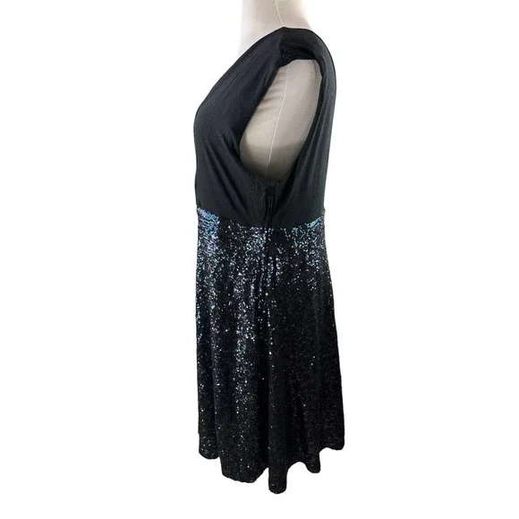 Torrid Special Occasion Black Sequin Skater Dress Black Women's Plus Size 24 - Picture 5 of 10